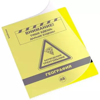 Тетрадь предметная 48 листов в клетку ErichKrause Be Informed «География», пластиковая обложка, шелкография, блок офсет, белизна 100%, информационный бло...