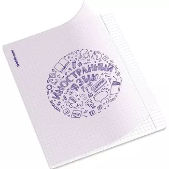 Тетрадь предметная 48 листов в клетку ErichKrause Chaos «Иностранный язык», пластиковая обложка