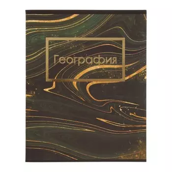 Тетрадь предметная 48 листов в клетку Calligrata, «Мрамор тёмный.География», обложка мелованный картон