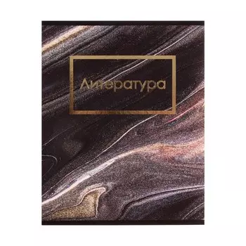 Тетрадь предметная 48 листов в линейку Calligrata, «Мрамор тёмный.Литература», обложка мелованный картон