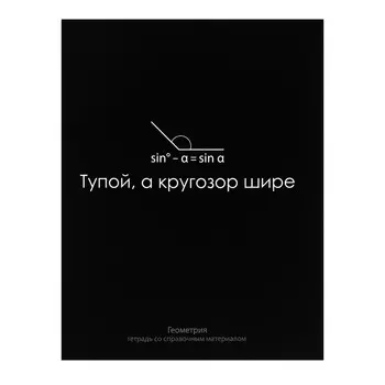 Тетрадь предметная, 48 листов в клетку, Calligrata «На Чёрном. Геометрия»