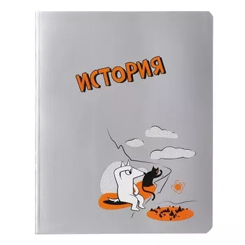 Тетрадь предметная 48 листов в клетку, «Пёс и Кот.История», обложка мелованный картон
