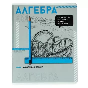 Тетрадь предметная 48 листов в клетку, «Яркие детали. Алгебра», обложка мелованный картон