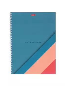 Тетрадь с тв/обл 120л А4 кл Hatber "Color Line", на гребне, многоцв, перфорац, S-touch
