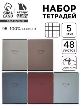 Тетради в клетку, 48 л., набор из 5 шт., блок №1 «Цвет»