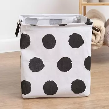 Корзина текстильная «Доляна», 323232 см, белый/чёрный