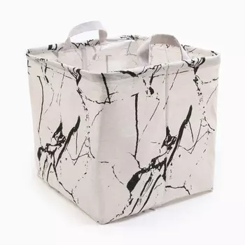 Текстильная корзина Доляна "Гранит", цв. белый, 32*32*32 см