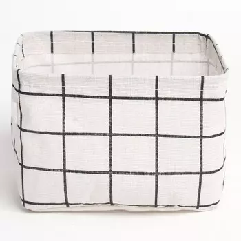 Текстильная корзинка «Доляна. Клетка», белая, 121520 см