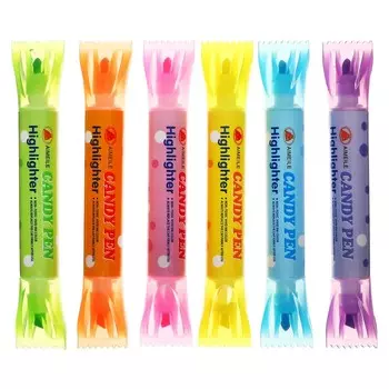Текстовыделитель Mazari "CANDY", двусторонний, пишущие узлы 1 - 5 мм, 6 цветов МИКС
