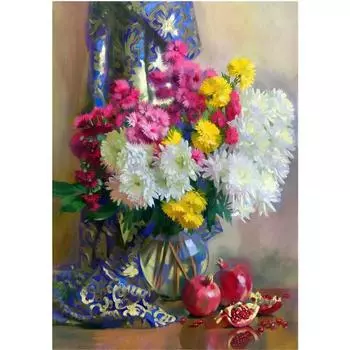 Ткань для вышивки лентами «Астры»