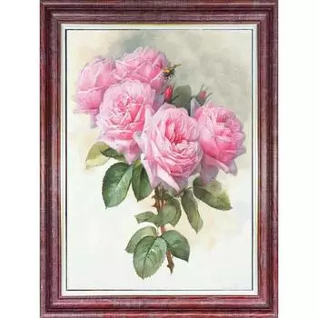 Ткань для вышивки лентами «Ветка с розами»