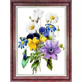 Ткань для вышивки лентами «Яркий букет»