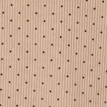 Ткань микровельвет «Горошек», 100% п/э, 140 г/м, шир. 150 +/- 5 см, бежевая