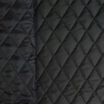 Ткань плащевая стежка, ширина 150 см, цвет чёрный