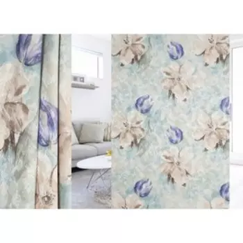 Ткань портьерная, ширина 150 см, жаккард, печать