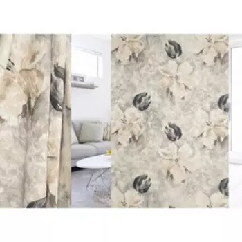 Ткань портьерная, ширина 150 см, жаккард, печать