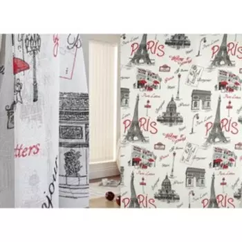 Ткань портьерная, ширина 280 см, лён, печать