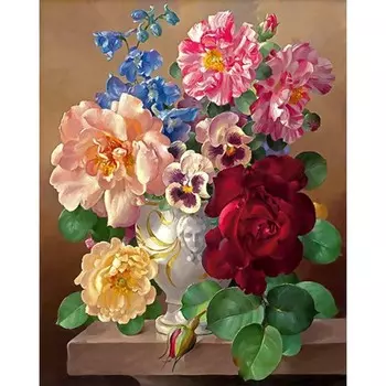 Ткань-схема для вышивки лентами на габардине Каролинка, 25х35 см