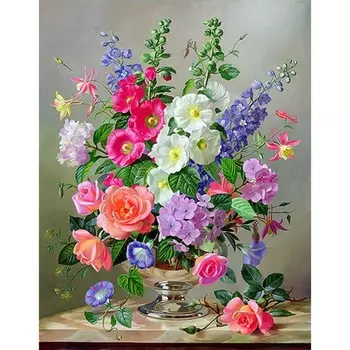 Ткань-схема для вышивки лентами на габардине Каролинка, 25х35 см