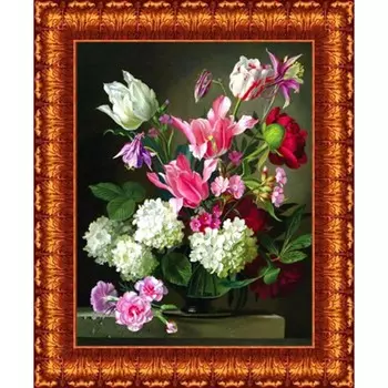 Ткань-схема для вышивки лентами на габардине Каролинка, 25х35 см