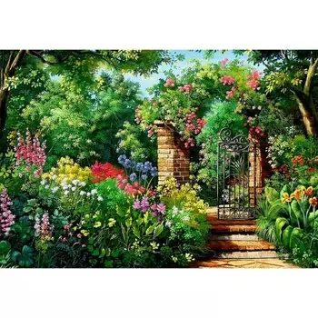 Ткань-схема для вышивки лентами на габардине Каролинка, 25х35 см