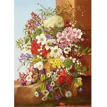 Ткань-схема для вышивки лентами на габардине Каролинка «Весеннее утро», 25х36 см