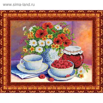 Ткань-схема на габардине для вышивки бисером и крестом «Летний натюрморт»