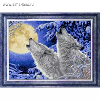 Ткань-схема на габардине для вышивки бисером и крестом «Лунная соната»