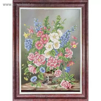 Ткань-схема на габардине для вышивки бисером и крестом «Весеннее чувство»