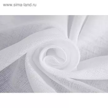 Ткань тюлевая, ширина 280 см, лён, однотон