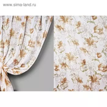 Ткань тюлевая, ширина 280 см, вуаль, печать