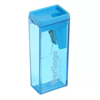 Точилка 1 отверстие с контейнером Berlingo NeonBox, пласт, микс