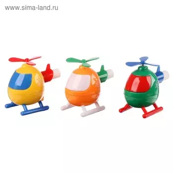 Точилка 1 отверстие с контейнером «Вертолетик» с ластиком, 3 цвета