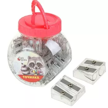 Точилка для карандашей двойная Calligrata, пластиковый корпус, прозрачная