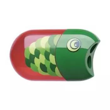 Точилка Faber-Castell "Рыбка", 2 отверстия с контейнером мини + ластик