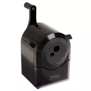 Точилка механическая Berlingo "TwinPower", 2в1, цв микс, пласт корпус, инд ПВХ уп 287219