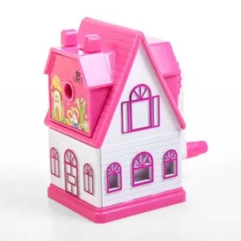 Точилка механическая с контейнером «Домик», МИКС