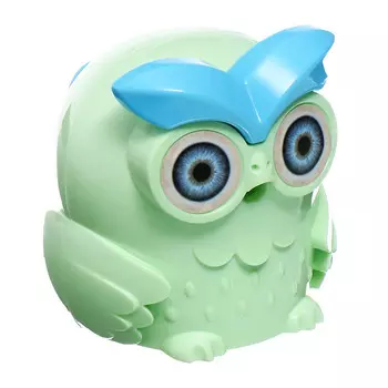 Точилка для карандашей механическая Calligrata «Сова», с контейнером, светло-зелёная