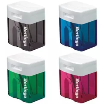 Точилка пластиковая, 1 отверстие, контейнер, микс