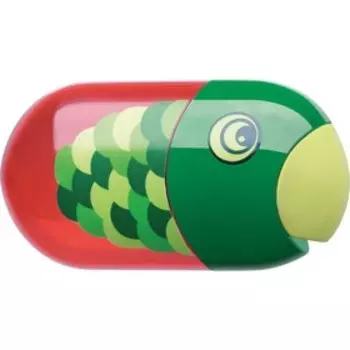 Точилка пластиковая с ластиком Faber-Castell Animals, 2 отверстия, контейнер, МИКС