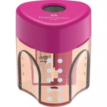 Точилка пластиковая со "шторкой" Faber-Castell Grip Auto Mini, 1 отверстие, контейнер. МИКС