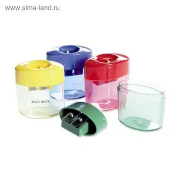 Точилка пластмассовая Koh-I-Noor 9095/112, 8+11 мм, с контейнером, микс