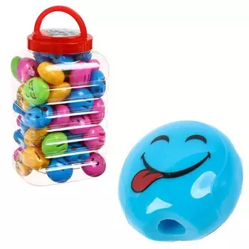 Точилка для карандашей Calligrata «Смайлики», с контейнером, МИКС