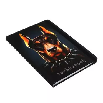 Точкабук 160 х 240 мм, 72 листа в точку "Доберман", твёрдая обложка с резинкой, твин лак, тиснение, блок 100 г/м2