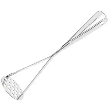 Толкушка, длина 24.5 см, цельнометаллической ручкой, нержавеющая сталь