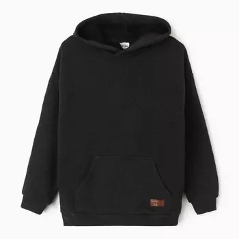 Толстовка детская, цвет чёрный меланж, рост 164 см