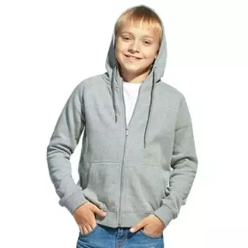 Толстовка детская, рост 116 см, цвет серый меланж