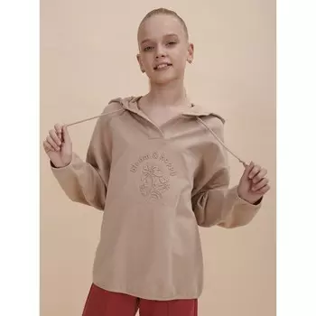 Толстовка для девочек, рост 86 см, цвет песочный