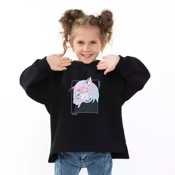 Толстовка для девочки, цвет черный, рост 98 см