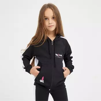 Толстовка для девочки, цвет чёрный, рост 140 см